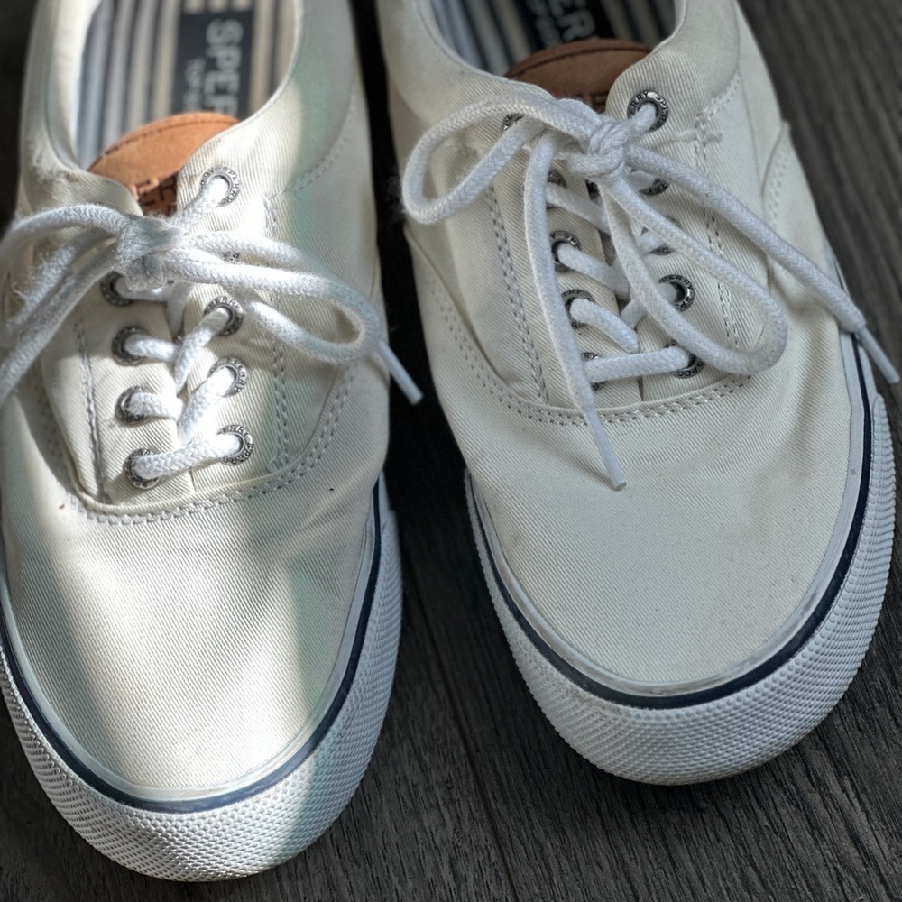 Sperry Cream Canvas Sneakers